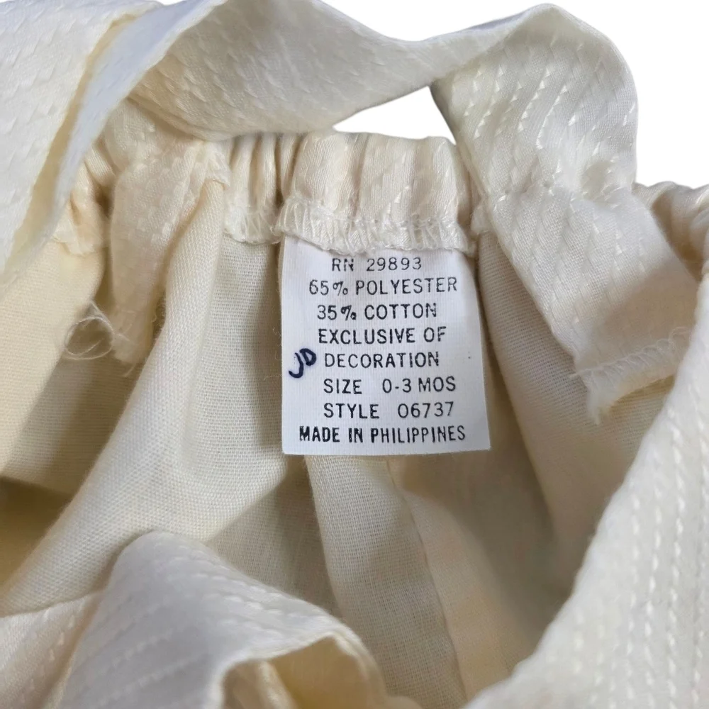Vintage Nana’s Pet Baby Outfit 0–3 Months – JCPenney Exclusive – Cream Suspender